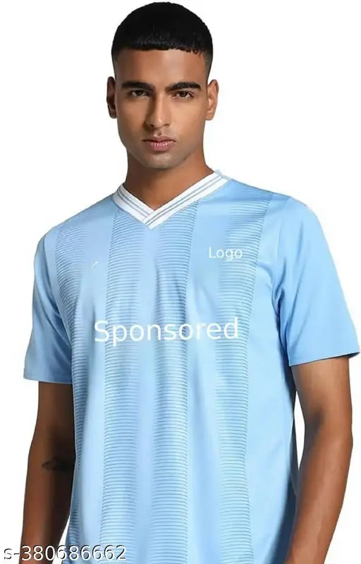 Manchester City Haaland 9 Jersey - Blue polyester football t-shirt with printed sleeves, typical fit for XS to XXL sizes