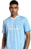 Manchester City Haaland 9 Jersey - Blue polyester football t-shirt with printed sleeves, typical fit for XS to XXL sizes