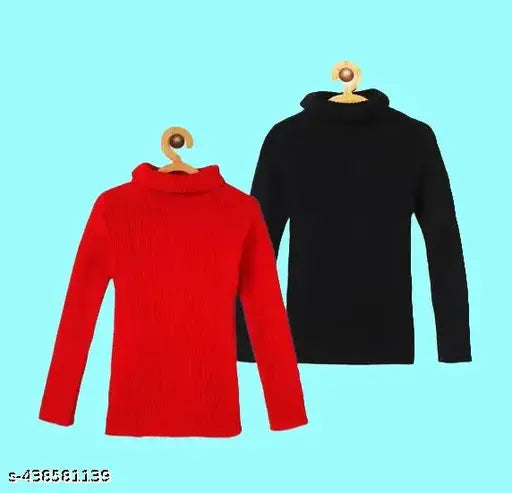 Soft wool high neck sweaters pack of 2 for kids, ideal for chilly weather