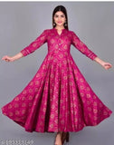 Designer rayon printed kurti with embroidery, three-quarter sleeves, S to XXXXL sizes
