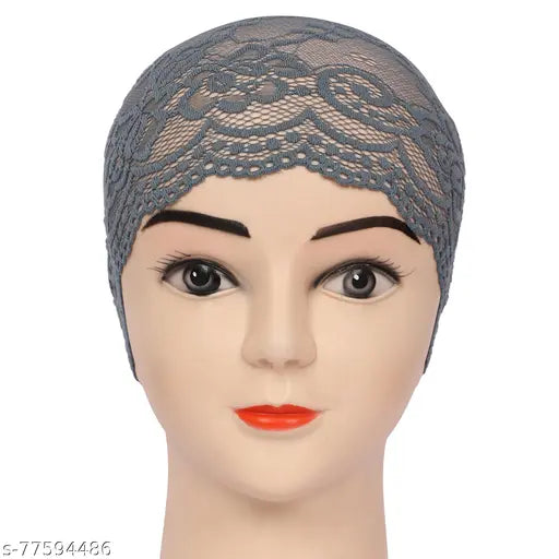 Black-Red-Purple-Grey Monati Cotton Headscarf Cap Pack of 4, versatile for hijab or without, non-slip stretchable jersey fabric