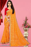 Indian festival special, checkered georgette saree with embroidered net blouse on display