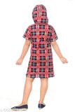 Red checked cotton hoodie for girls: dailywear, casual office wear, comfortable and stylish