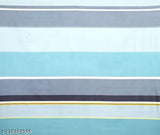 Sky blue striped elastic cotton double bedsheet set, includes 2 pillow covers (78x72+10, 28x18), ideal for adult summer sleep