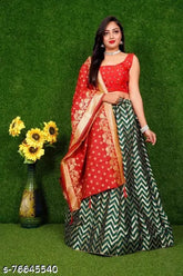 Soft silk lehenga collection, zari stitch and banarasi jacquard dupatta, Tirupati Traditional Wear, up to 42 inches length