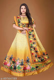 Embroidered net Hanumant new printed women's Lehenga set, attractive Choli and Dupatta with semi-stitched sizes