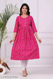 Rayon anarkali kurta, floral printed with lace work, three-quarter sleeves, premium quality for Indian fashion