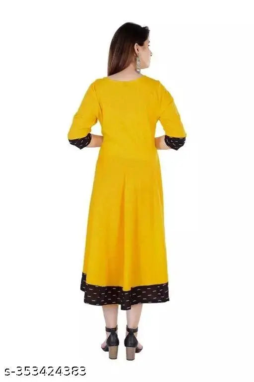 White cotton Anarkali kurti with tassels, embroidery on border. Stylish women's three-quarter sleeve kurti set with matching dupatta, Indian ethnic wear for daily or festival occasions