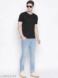 Organic Chics black-maroon men's solid cotton round neck half sleeve t-shirt combo (S-38", M-40") for gym style and comfort