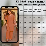 Rayon embroidered kurta set with lace, featuring long sleeves and viscose rayon bottomwear. Pack includes various sizes from S to XXXL for versatile fit
