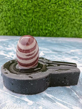 Brown Marble Narmada Stone Shivling for Home Pooja - Authentic Indian symbol of Lord Shiva