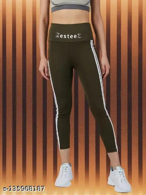 Women's solid side-striped stylish jegging in polyester, available in sizes 26, 28, 30, 32, and 34 (India origin)