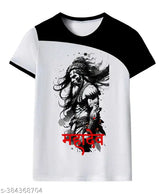 Mahadev Shivratri cotton-blend round neck t-shirt, printed design in Indian style, short sleeves for casual wear in all seasons