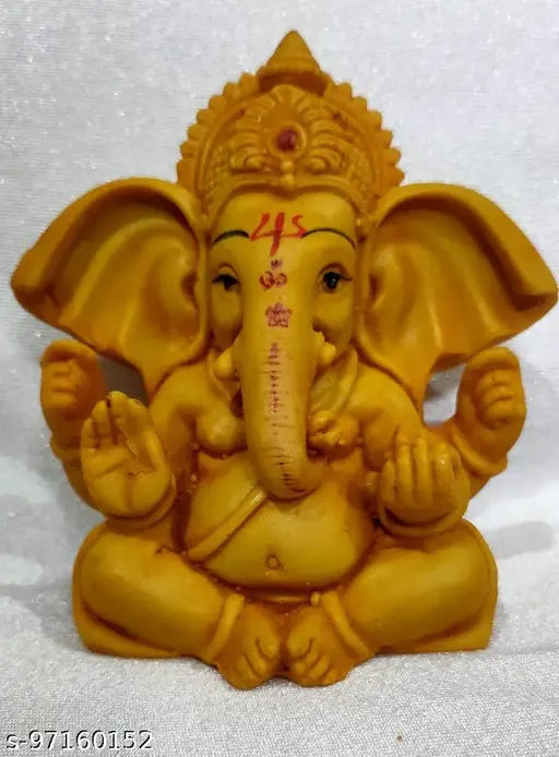 Resin Ganpati statue, 10cm tall, Indian Lord Ganesha figurine for home decor or car dashboard showpiece