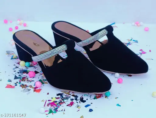 Velvet Banttu design women's sandals with diamond block heels - luxurious footwear for any occasion