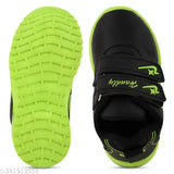 Handly Collection T101Green Kids LED Velcro Shoes - Breathable mesh, lightweight, color-changing LEDs, perfect for outdoor sports and little ones' first steps (Made in India)