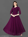 Georgette work dress, embroidered three-quarter sleeve dress for women, India-made office attire