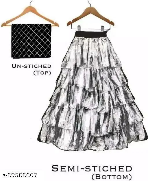 Embroidered satin kids lehenga-choli set with ruffled net dupatta, 100% best quality materials