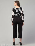 Printed Georgette jumpsuits for women, long sleeves, size S-XL, India origin