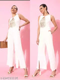 Lycra party jumpsuit with sequence work, perfect for casual or formal events. Imported Indian-made sequin and cotton lycra outfit
