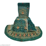 Embroidered Georgette Rajputi Poshak set for women, featuring choli, dupatta, lehenga, and odhni. High-quality Indian craftsmanship with Aari embroidery and stones