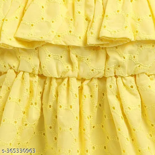 Off-shoulder embroidered cotton frock, 9-24 months, delicate floral patterns, India