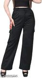 Black cotton-lycra 4-pocket pant, solid black design for men's casual wear