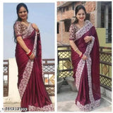 Elegant purple Georgette saree with blouse for women, Bollywood-inspired party wear