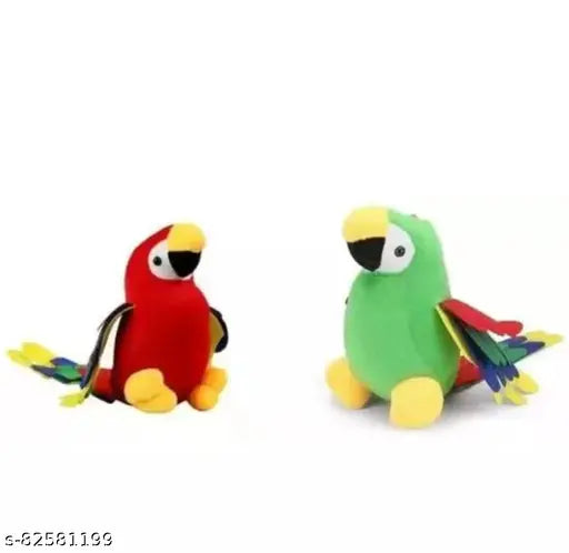 Multicolor fabric net parrot, Pikachu, and panda soft toys for kids' birthday gifts - free size, India origin