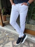 High-quality denim men's white jeans for versatile style and comfort, ideal for casual or smart-casual wear. Machine washable with functional pockets and practical length of 40 inches. Available in sizes 30 and 32. Made in India