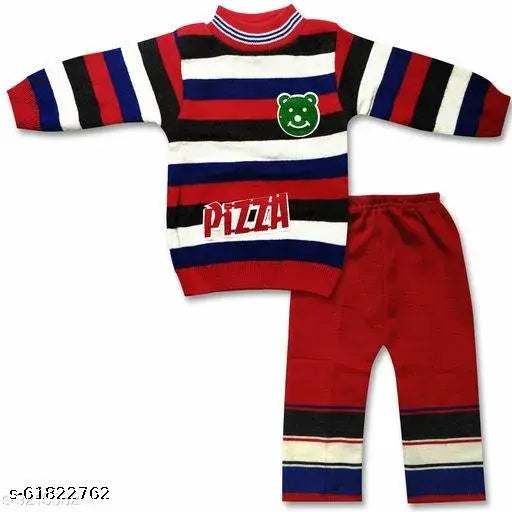 Multicolor wool sweater for boys, pure woolen and colorblocked design, size 0-1 years