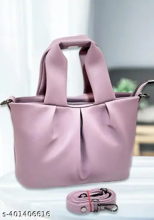 Lavender PU Sling Bag - Stylish, versatile, and spacious sling bag for women with 3 compartments. Free size (10x3x6 in). Affordable women's fashion accessory from India