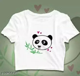 White printed net polyester blend casual crop top with full sleeves