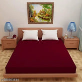 Waterproof King-size Terry Cotton Mattress Protector - Breathable, Hypoallergenic, Waterproof, Elastic Strap Net, Maroon