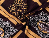 Brown abstract pattern, 160TC supersoft glace cotton, breathable wrinkle-free double bedsheet set with 2 pillow covers - ideal for summer use and easy care