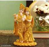 Gold-plated Radha Krishna resin showpiece statue, multicolor home decor item for family & friends or corporate gifts, 11 cm x 19 cm x 11 cm