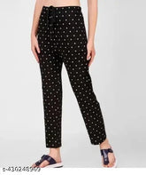 Cotton blend maxi black pyjama for women, new print, casual daily wear from India
