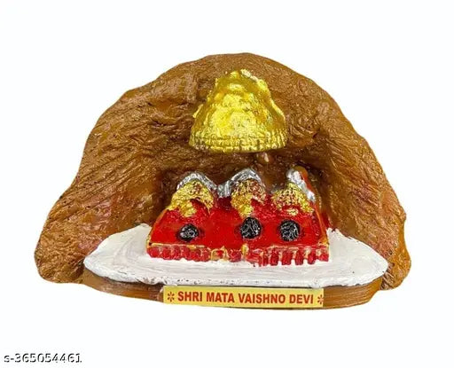Ceramic MATA Vaishno Devi figurine, handmade, small size, color may vary. Traditional Indian god idol for religious home decor, made from poly resin
