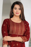 Women's rayon Anarkali kurti with printed combo, three-quarter sleeves, L size (bust 40in, length 43in), Indian origin
