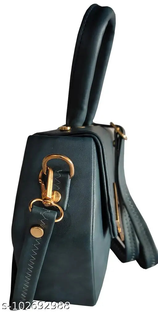 Peacock Blue synthetic lightweight bag for girls, single shoulder strap and soft hand handle, ideal for everyday use or as a side purse