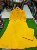 Embroidered cotton kurta set with matching bottomwear, three-quarter sleeves, S-XXXL sizes. Indian handcrafted traditional wear on display