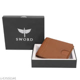 Premium leather corporate brown wallet for men, high-quality genuine leather mini wallet with RFID, compact size and slim design