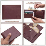 Stylish modern faux-leather men's wallet, 2 compartments, textured pattern. Free size (10cm x 5cm). New, premium leather may feel stiff but softens over time. Indian craftsmanship
