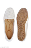 Cream synthetic Saanvishubh Bellie for girls & women - slip-on ballet shoe for comfort and style