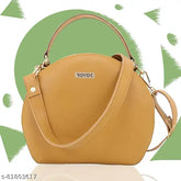 Solid vegan leather crossbody bag with metal chain, zipper closure for women and girls, handbag accessory, free size (10x5x12 in), origin India