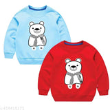 Cotton blend kids' sweatshirt combo for boys & girls, unisex design, winter wear, soft, trendy colors, sizes 2-12 years