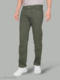 Just black men's straight olive jeans - dark olive cotton, men's regular fit, sizes: 28, 30, 32, 36, 40, 44, 46 (India origin)