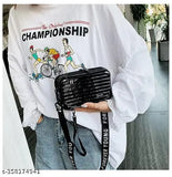 Acrylic striped net HAYSCH mini suitcase bag, convertible cosmetic box for women with detachable shoulder strap, premium quality, free size (3in x 5in x 7in), made in India