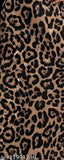 Luxurious leopard print polyester skirt, high-waisted with elastic side slit, 31 inches