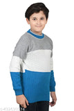 Wool self-design boys sweater, long sleeves, 7-8 years size (chest size 30in), India origin
